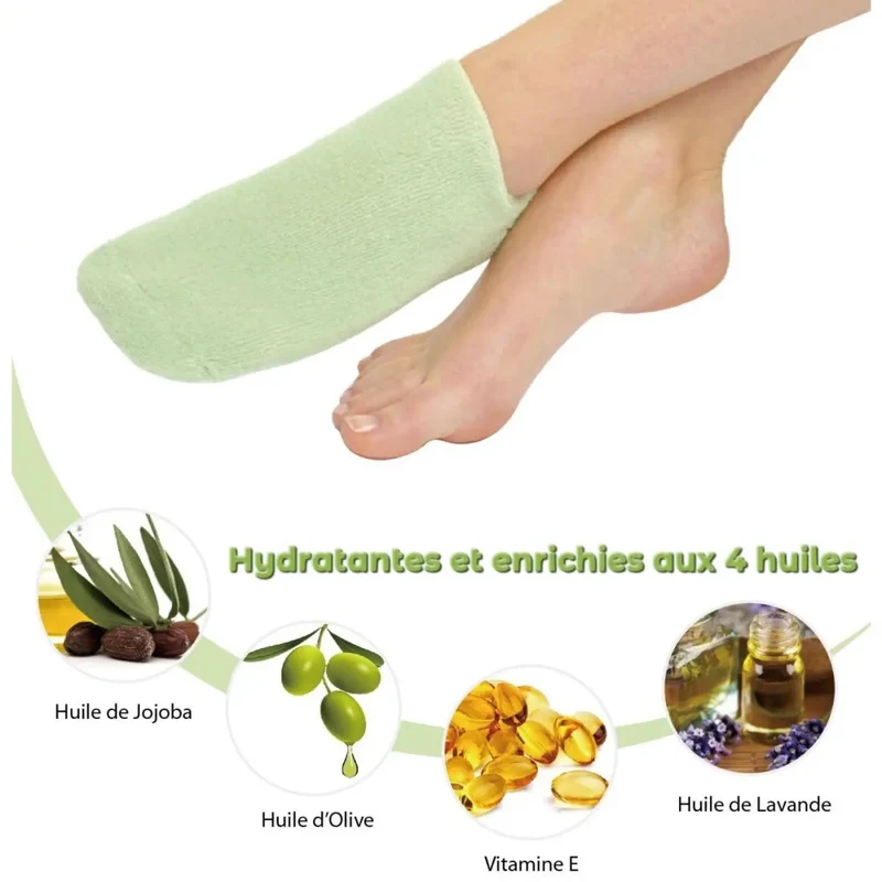Feuchtigkeits- und Pflege-Socken mit Ölen – Grün – Zen'Arôme