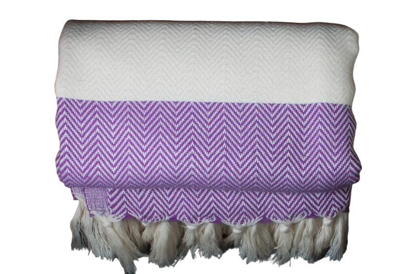 Ecobain „Couture Towel“ – Badetuch, Hamamtuch & Saunatuch im Fischgrätmuster 100x180cm