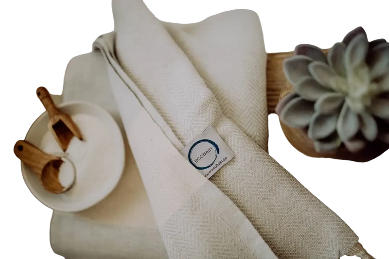Ecobain „Couture Towel“ – Badetuch, Hamamtuch & Saunatuch im Fischgrätmuster 100x180cm