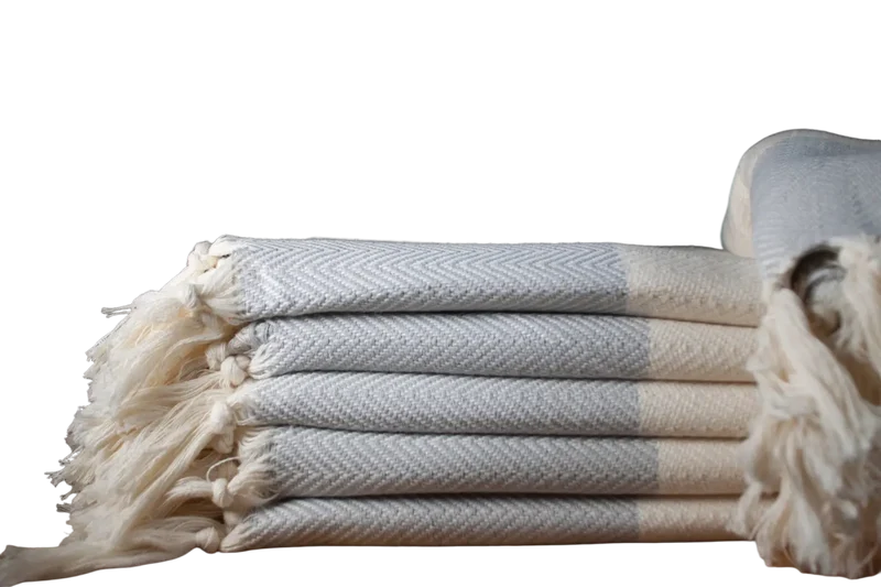 Ecobain „Couture Towel“ – Badetuch, Hamamtuch & Saunatuch im Fischgrätmuster 100x180cm