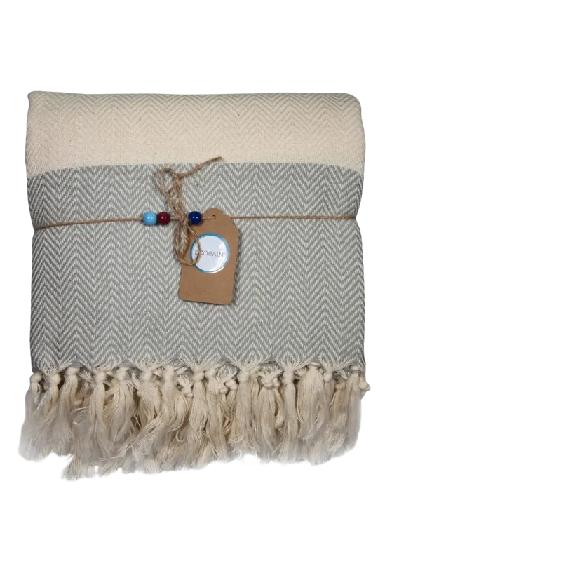 Ecobain „Couture Towel“ – Badetuch, Hamamtuch & Saunatuch im Fischgrätmuster 100x180cm