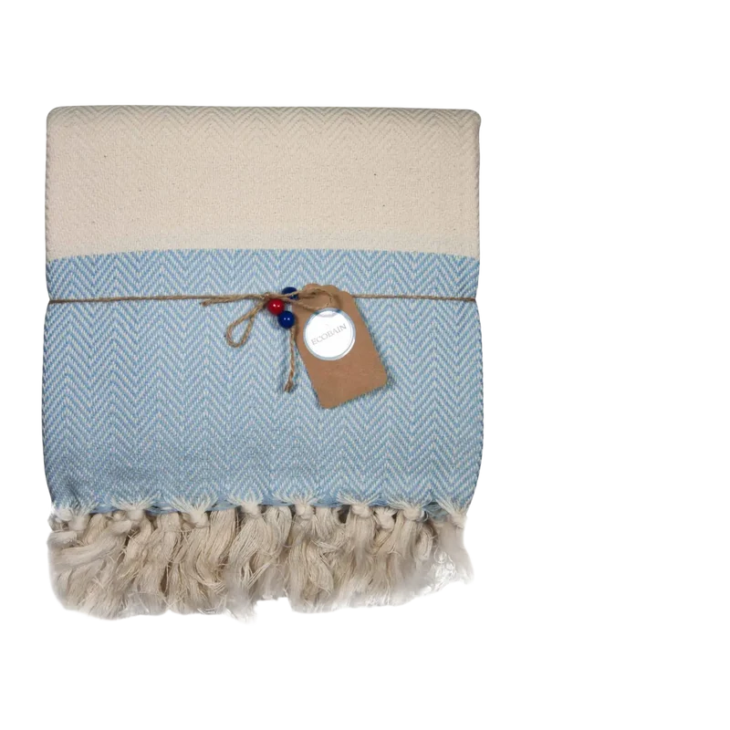 Ecobain „Couture Towel“ – Badetuch, Hamamtuch & Saunatuch im Fischgrätmuster 100x180cm