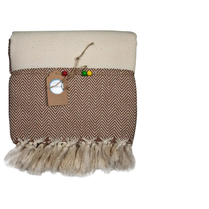 Ecobain „Couture Towel“ – Badetuch, Hamamtuch & Saunatuch im Fischgrätmuster 100x180cm
