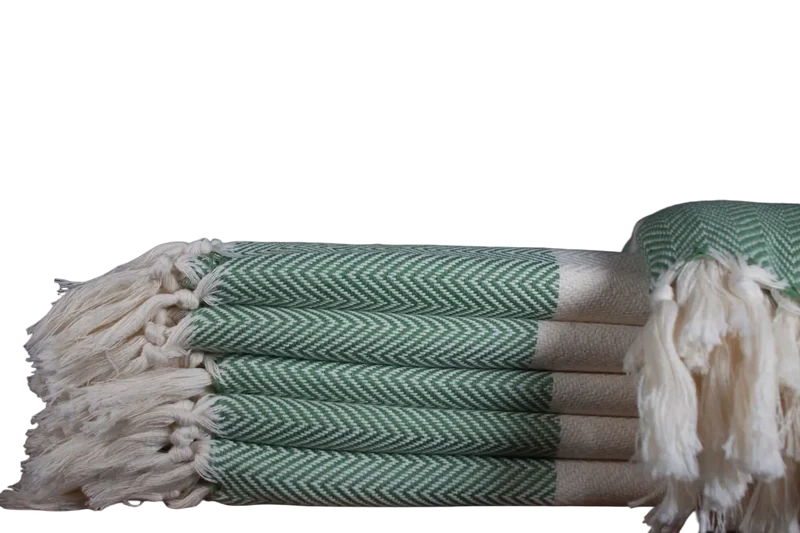 Ecobain „Couture Towel“ – Badetuch, Hamamtuch & Saunatuch im Fischgrätmuster 100x180cm