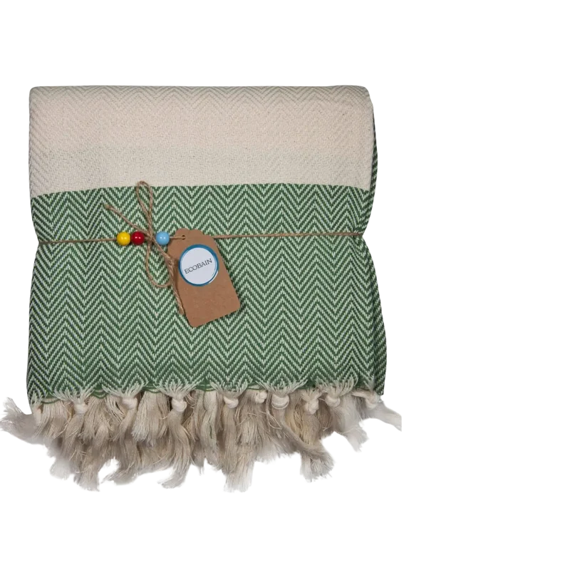 Ecobain „Couture Towel“ – Badetuch, Hamamtuch & Saunatuch im Fischgrätmuster 100x180cm
