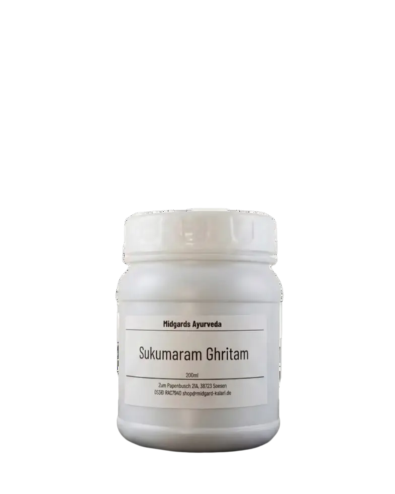 Sukumaram Ghritam – Ayurvedisches Kräuter-Ghee für Verdauung, Frauenbalance & Vata-Ausgleich