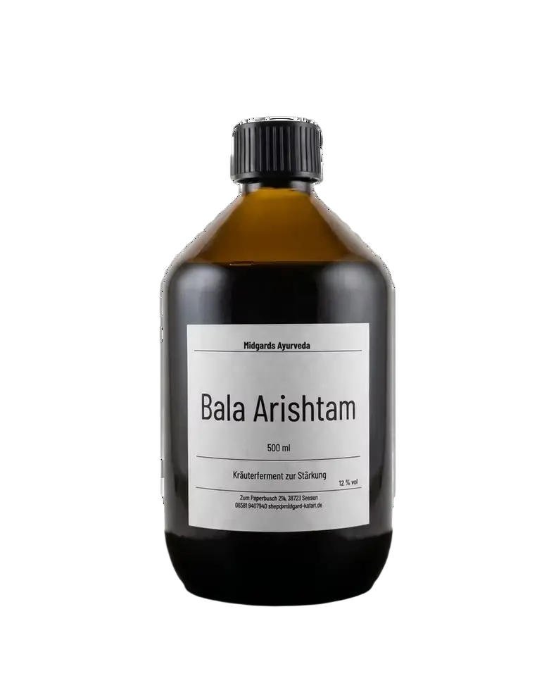 Bala Arishtam 500 ml – Traditionelles ayurvedisches Kräuterferment mit Bala – Kräuterelixier zur Stärkung