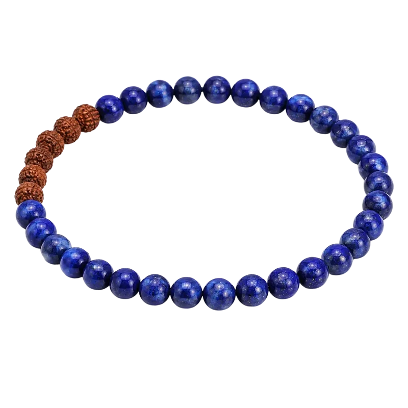 Lapis Lazuli Armband mit Rudraksha 4 mm