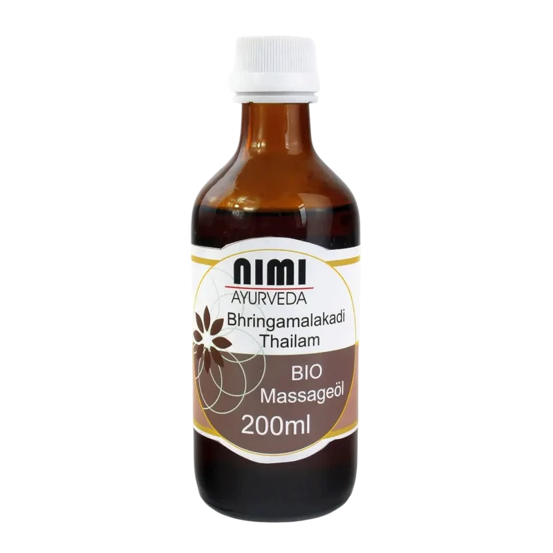Nimi Bhringamalakadi Thailam Bio 200 ml– Ayurvedisches Massageöl für Kopfhaut, Haare und Körper