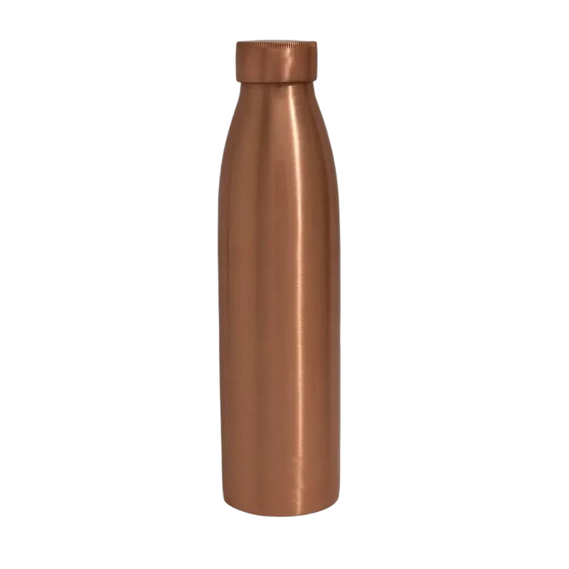 Reine Kupferwasserflasche matt poliert ± 950 ml – Schwere Ausführung