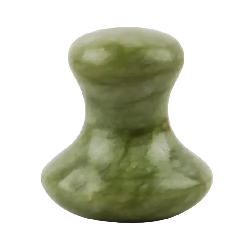 Gua Sha Mushroom aus Jade Vert – Gesichtsmassage & Lymphdrainage Tool