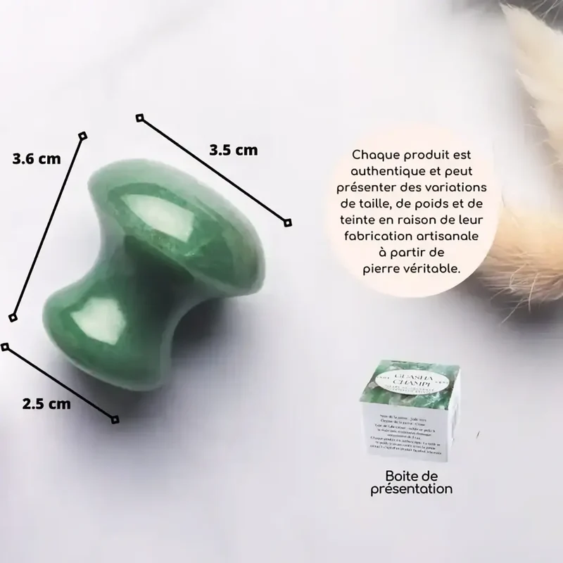Gua Sha Mushroom aus Jade Vert – Gesichtsmassage & Lymphdrainage Tool