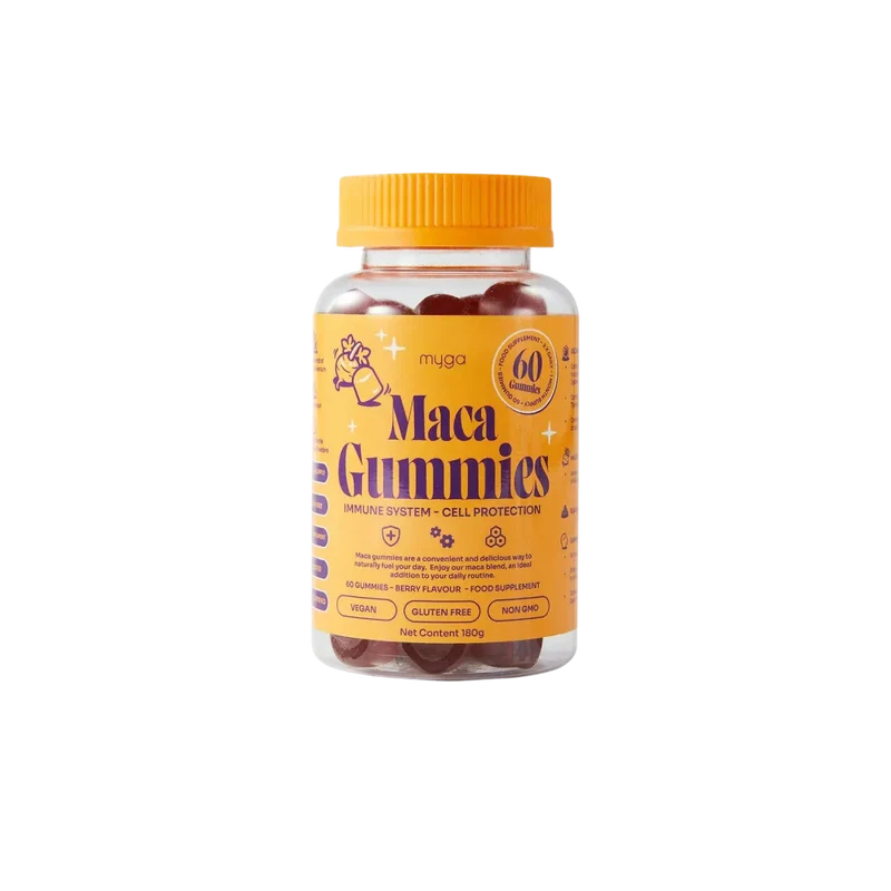 Myga Maca Gummies – Vegane Beeren-Energie- & Gleichgewichtsunterstützung