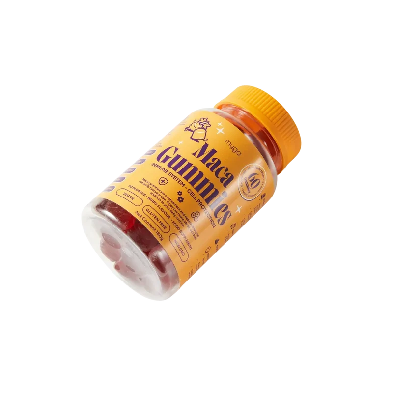 Myga Maca Gummies – Vegane Beeren-Energie- & Gleichgewichtsunterstützung