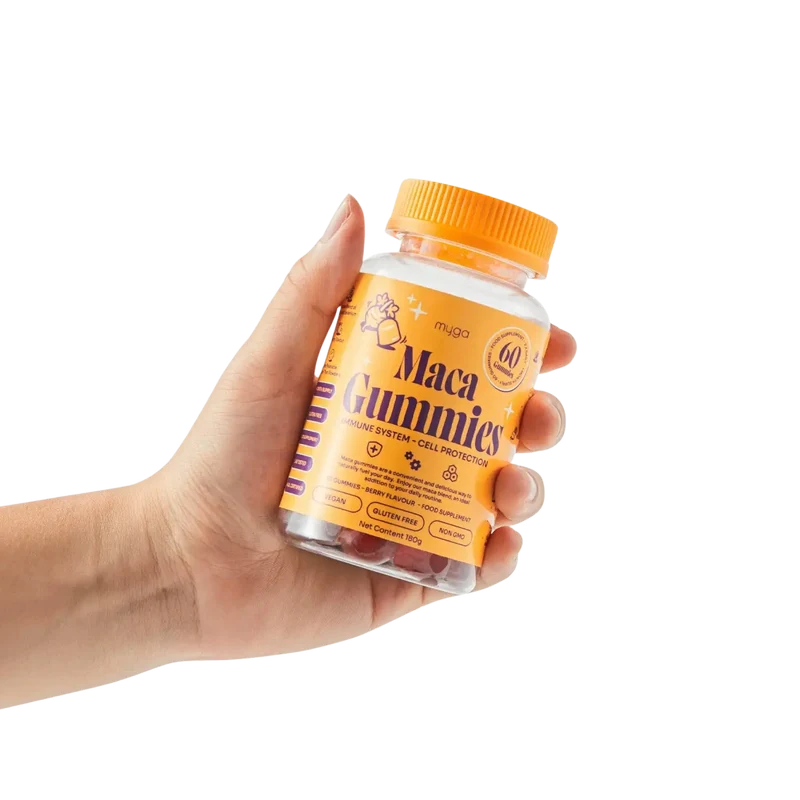 Myga Maca Gummies – Vegane Beeren-Energie- & Gleichgewichtsunterstützung