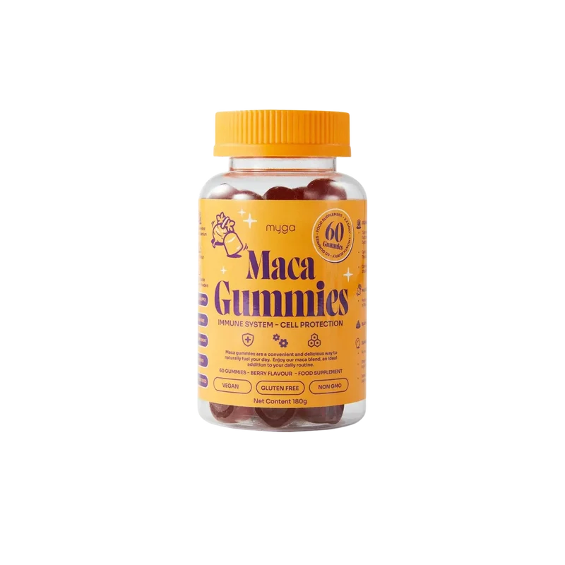 Myga Maca Gummies – Vegane Beeren-Energie- & Gleichgewichtsunterstützung