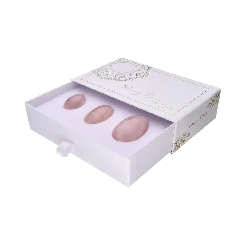 Yoni-Eier Set Rosenquarz 3-teilig
