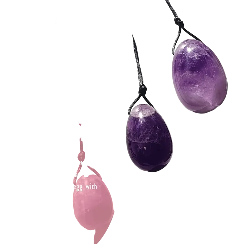 Yoni-Eier Set Rosenquarz 3-teilig