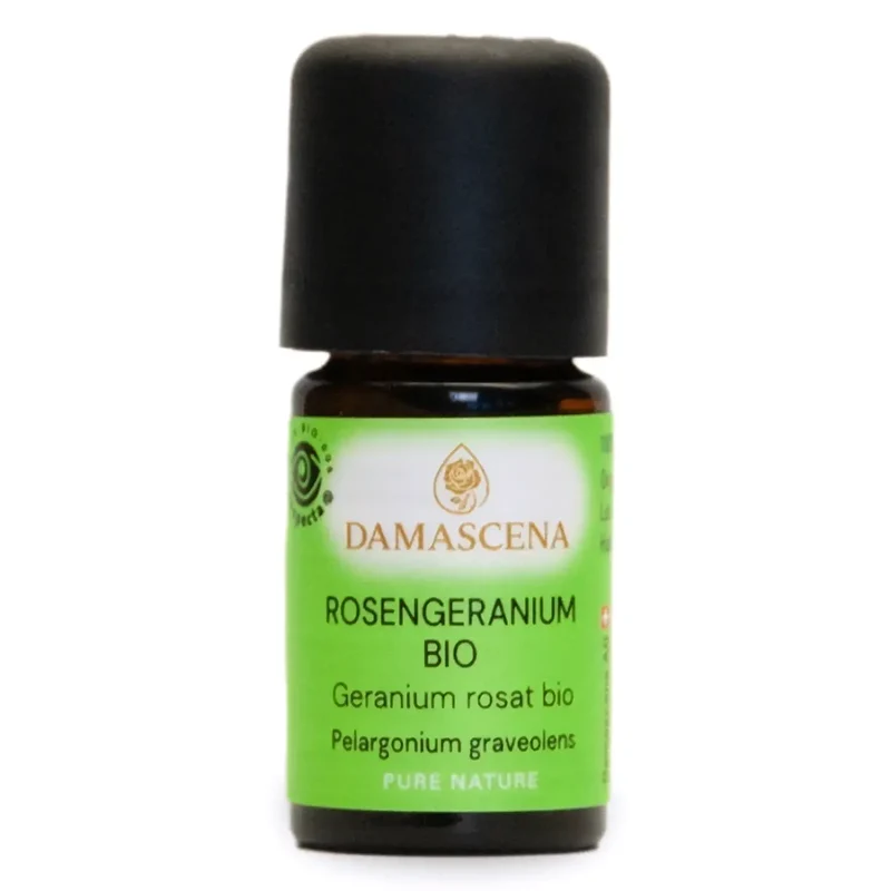 Damascena Rosengeranium BIO Ätherisches Öl 5 ml – Naturreines Rosengeranienöl für Harmonie, Wohlbefinden und natürliche Schönheit