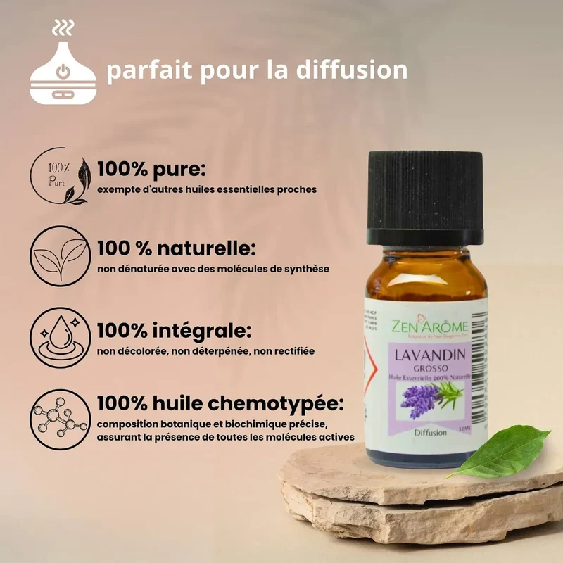 Zen'Arôme - Lavandin Grosso Ätherisches Öl – 100 % natürlich – 10 ml