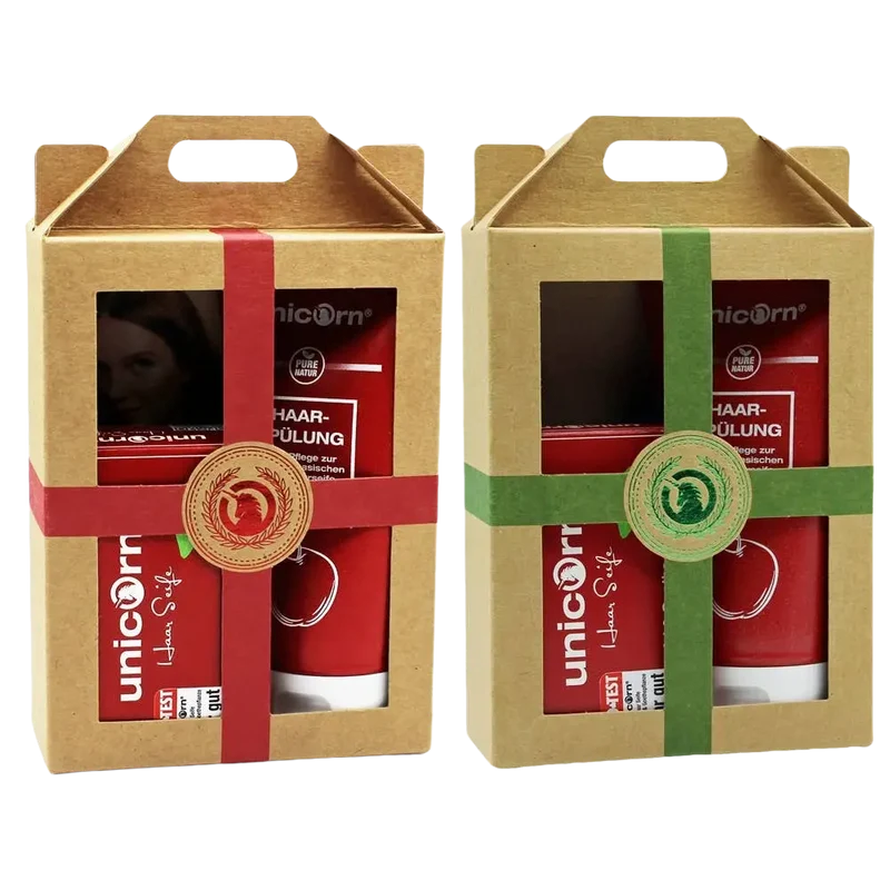 Geschenk-Set unicorn® Haarseife 100g + Spülung 150ml