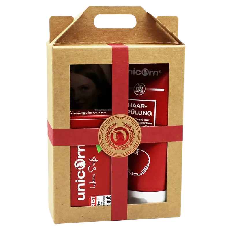 Geschenk-Set unicorn® Haarseife 100g + Spülung 150ml