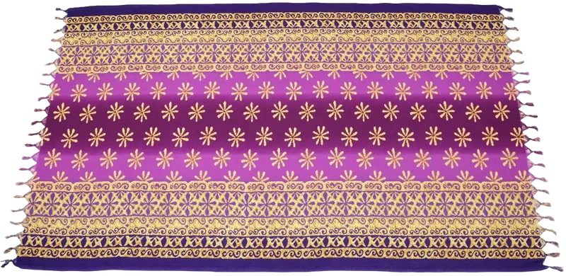 TR-502 XL Flower Ornament violett Lunghi Sarong Tuch 190x115cm