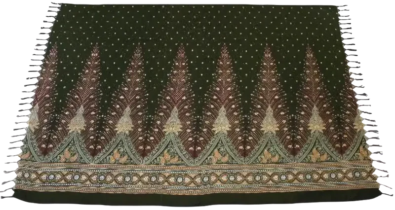 TR-48 Pfauenfedern grün Lunghi Sarong Tuch 160x115cm