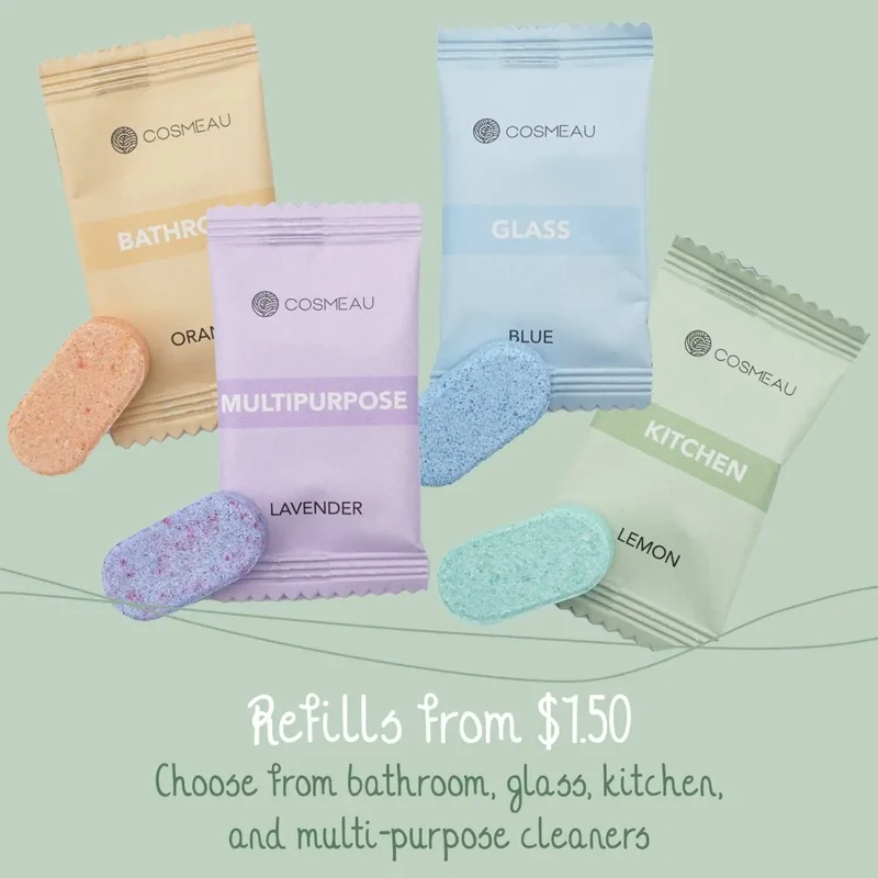 Bamboozy x Cosmeau - Cosmeau Küchenreiniger Oberflächenreiniger Tabs, Nachfüllpackung, 6 Stück