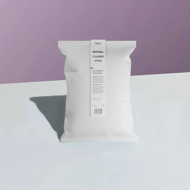 Denttabs Zahnputztabletten im 1kg Beutel aus kompostierbarer Folie