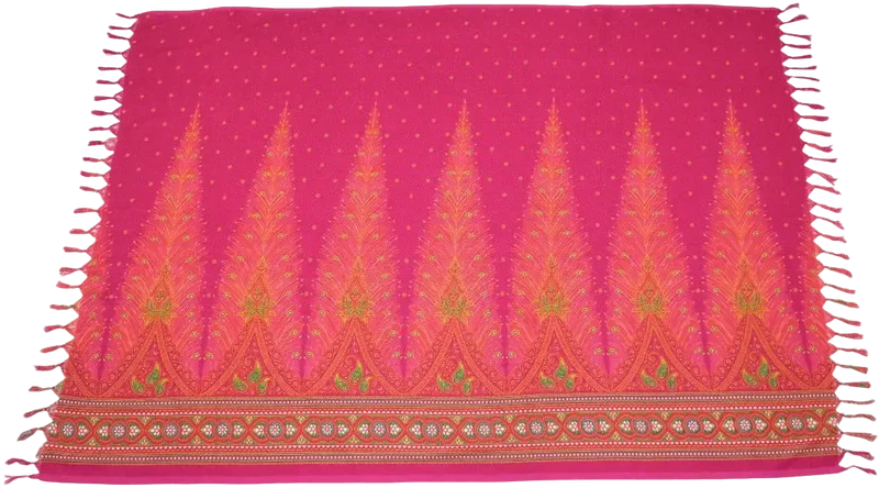 TR-45 Pfauenfedern pink Lunghi Sarong Tuch 160x115cm