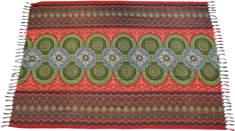 TR-6 Mandala Sun rot Lunghi Sarong Tuch 160x115cm