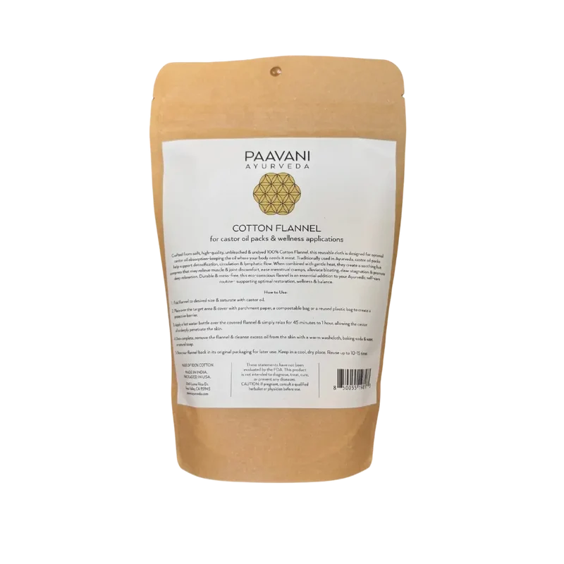 PAAVANI Ayurveda - Baumwollflanell | Wiederverwendbares Tuch für ayurvedisches Rizinusöl