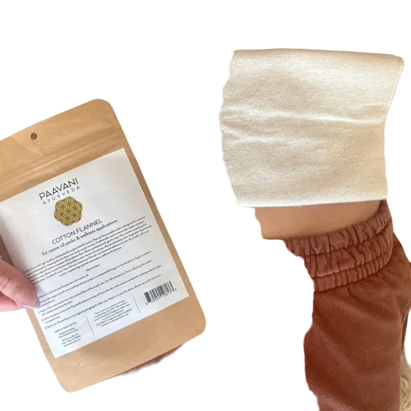 PAAVANI Ayurveda - Baumwollflanell | Wiederverwendbares Tuch für ayurvedisches Rizinusöl