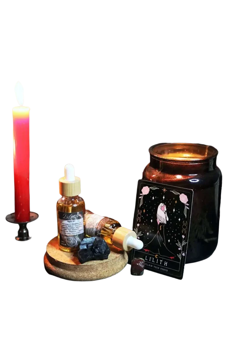 Lilith Oil | Göttliches Feminines Ritualöl mit Mondstein- und Tigeraugenkristallen