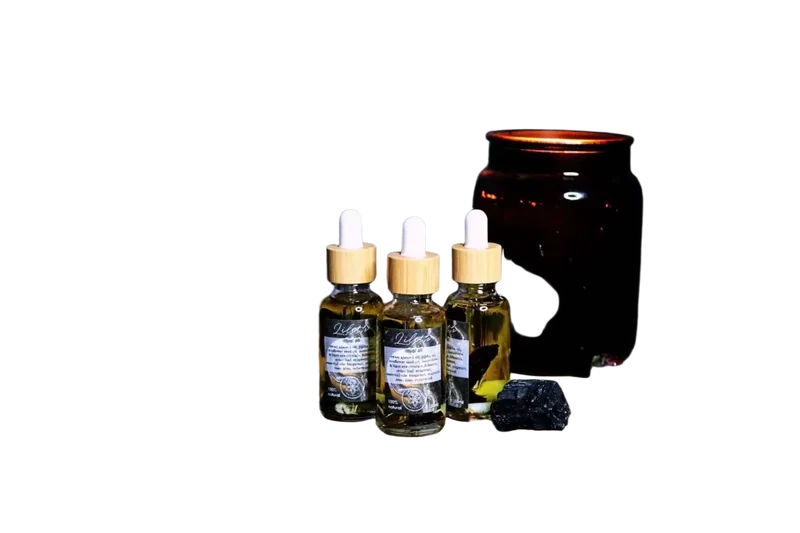 Lilith Oil | Göttliches Feminines Ritualöl mit Mondstein- und Tigeraugenkristallen