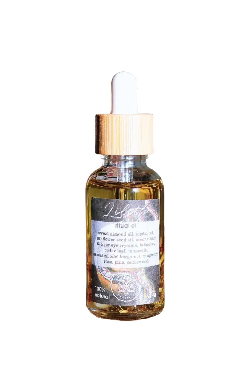 Lilith Oil | Göttliches Feminines Ritualöl mit Mondstein- und Tigeraugenkristallen
