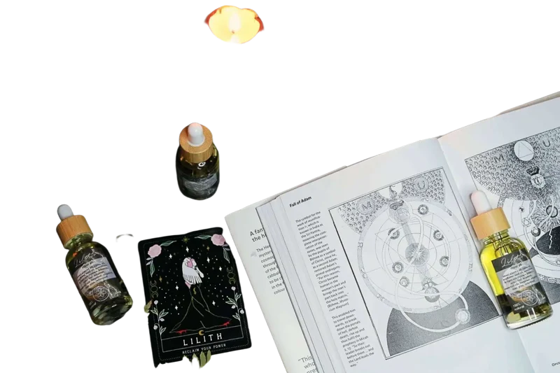 Lilith Oil | Göttliches Feminines Ritualöl mit Mondstein- und Tigeraugenkristallen