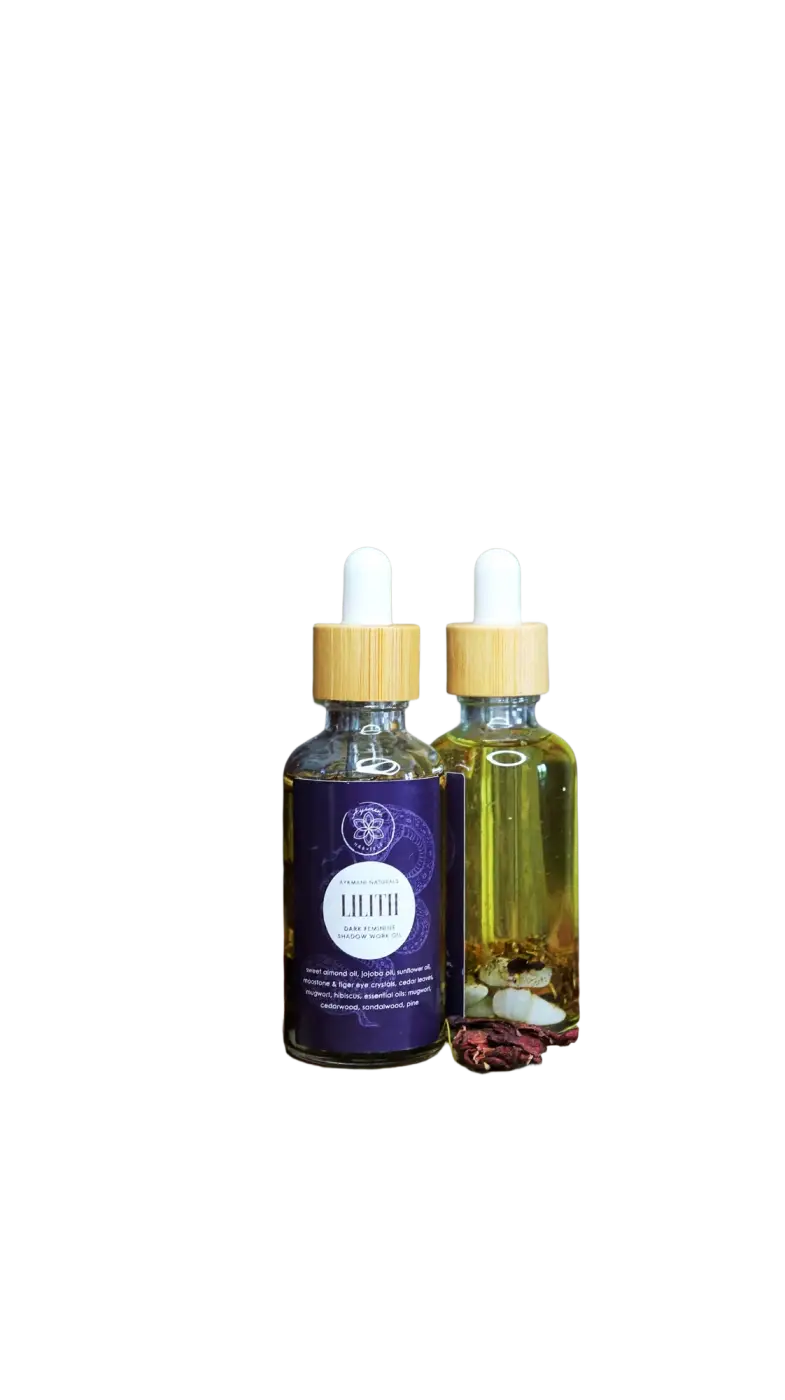 Lilith Oil | Göttliches Feminines Ritualöl mit Mondstein- und Tigeraugenkristallen