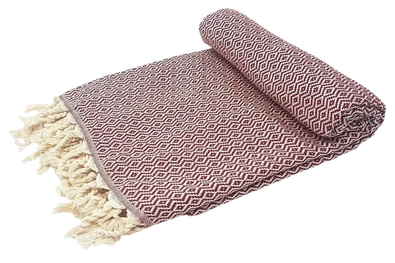 Hamamtuch Kelim Bordeaux 100x180cm