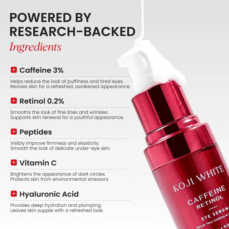 Koji White – 3 % Koffein Augenserum mit 0,2 % Retinol