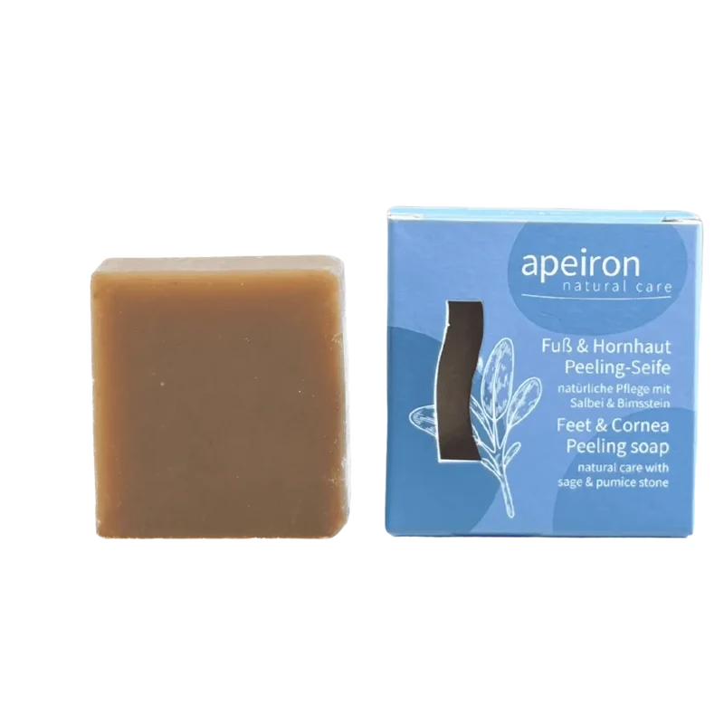 Apeiron Fuß- & Hornhaut Peeling-Seife 100g – Handgemachte Pflege für schöne, weiche Füße
