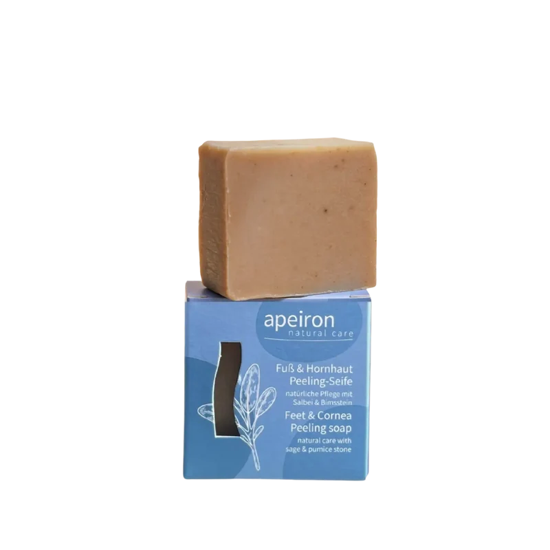 Apeiron Fuß- & Hornhaut Peeling-Seife 100g – Handgemachte Pflege für schöne, weiche Füße